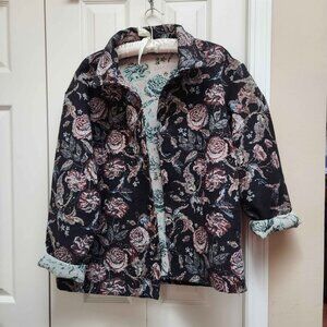 [M] NEW‎ Brocade Jacket with Buttons womens Medium NWT